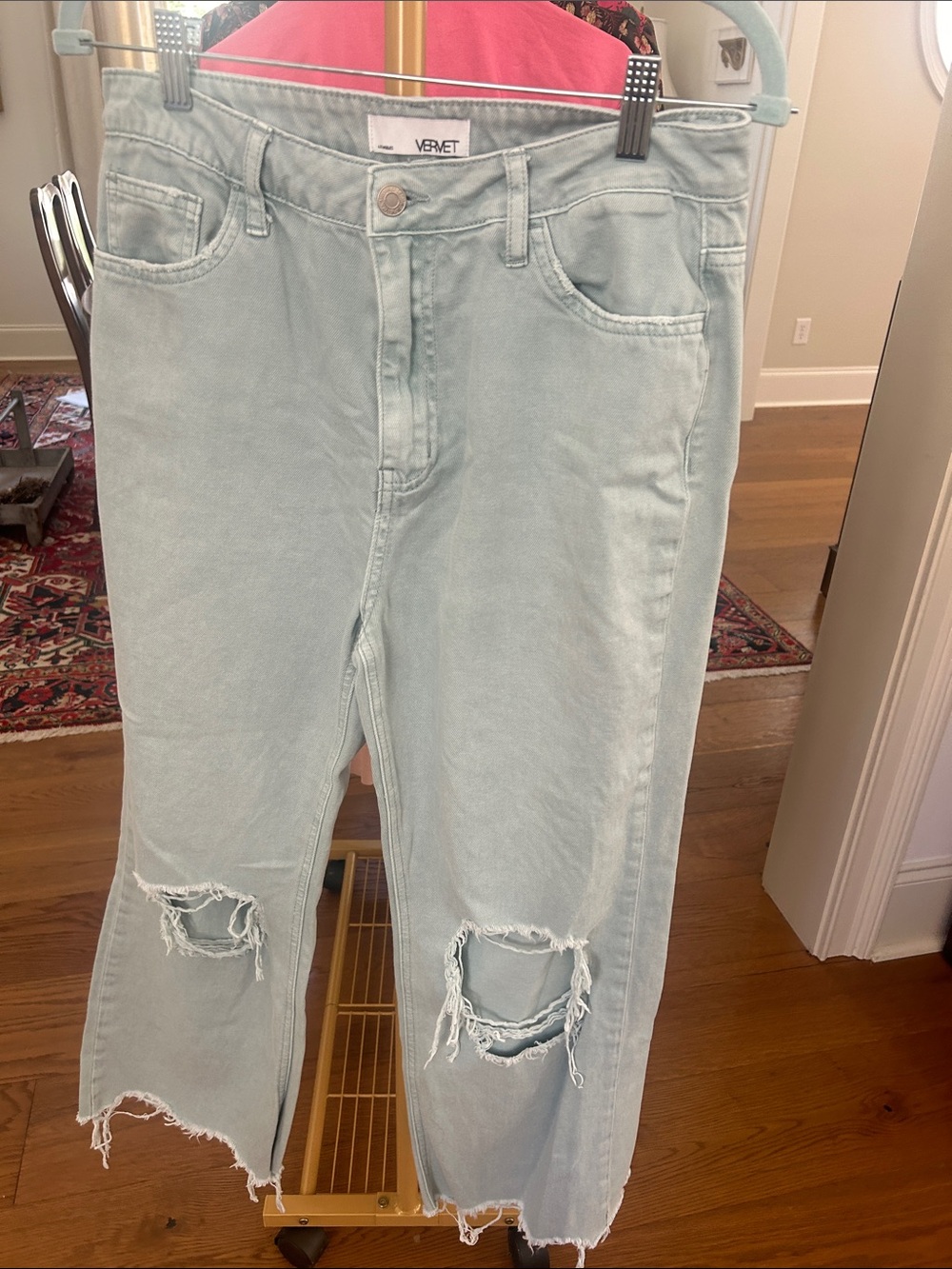 Light Green/Blue Distressed Women's Jeans